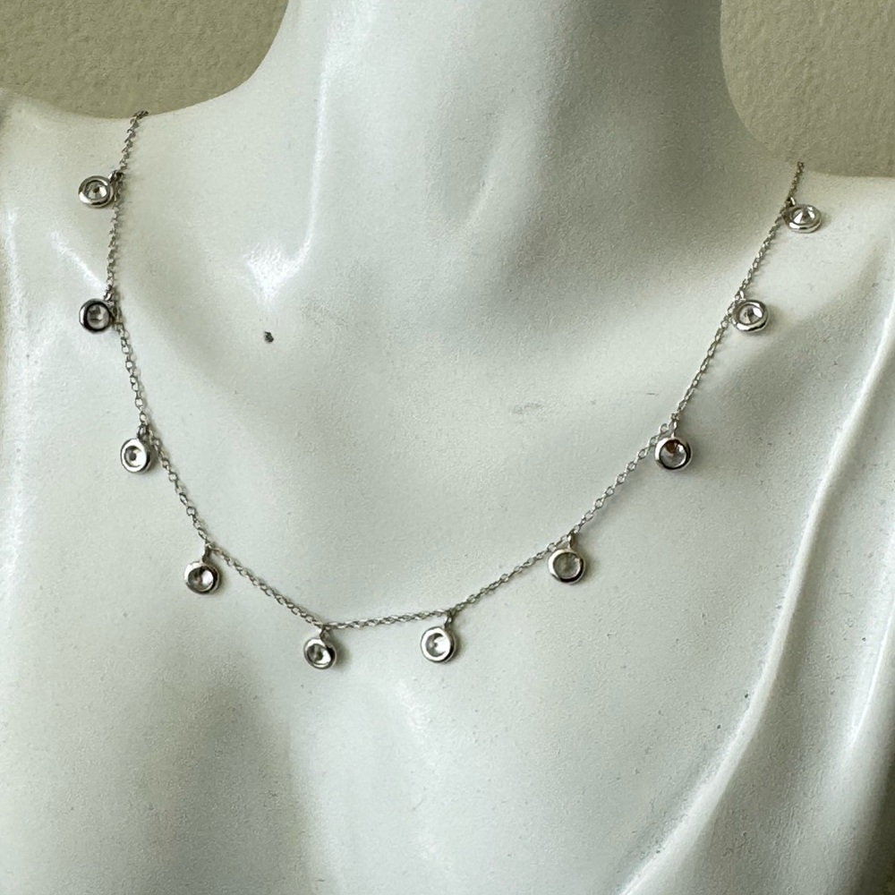 Rachel Zoe  Sterling Silver 925 W CZ Crystals Necklace